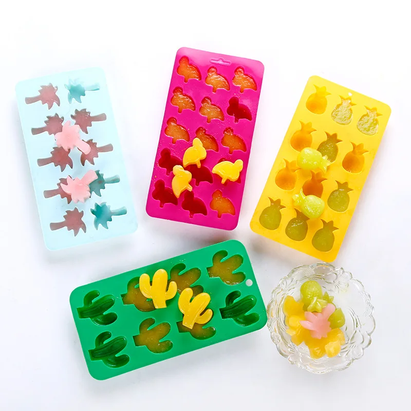 Multifunctional silicone ice tray cube mold fairy grass pineapple penguin household box | Дом и сад