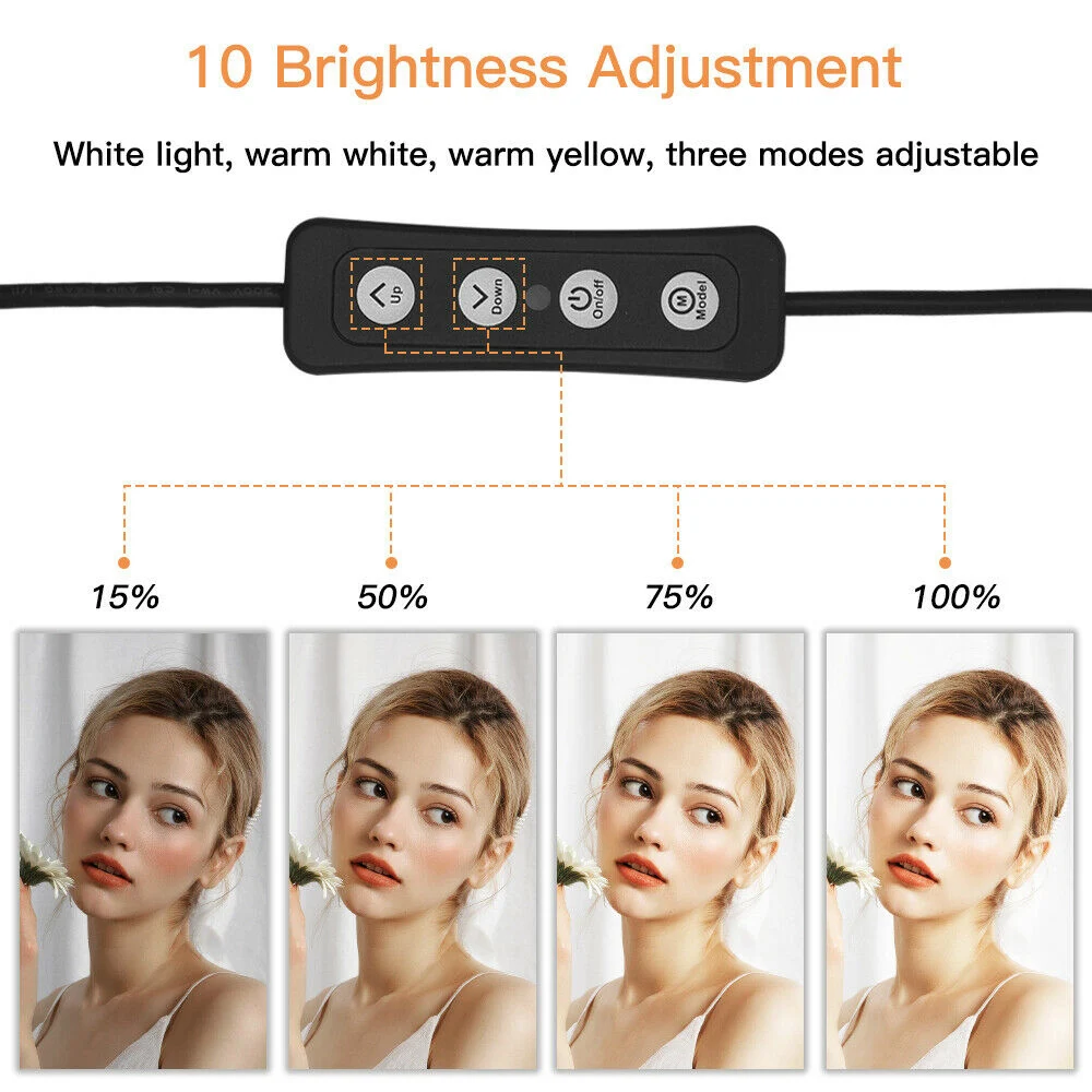 LED Ring Light 6 8 Inch Ring Lamp Bluetooth USB Plug with Selfie Stick Tripod Phone Holder for YouTube Photography Video light d