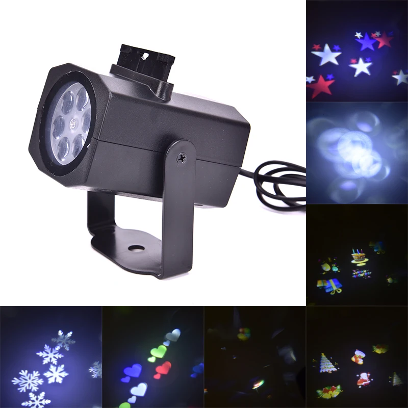 Водонепроницаемый 6 узор Led Рождество Хэллоуин огни Снежинка проекция