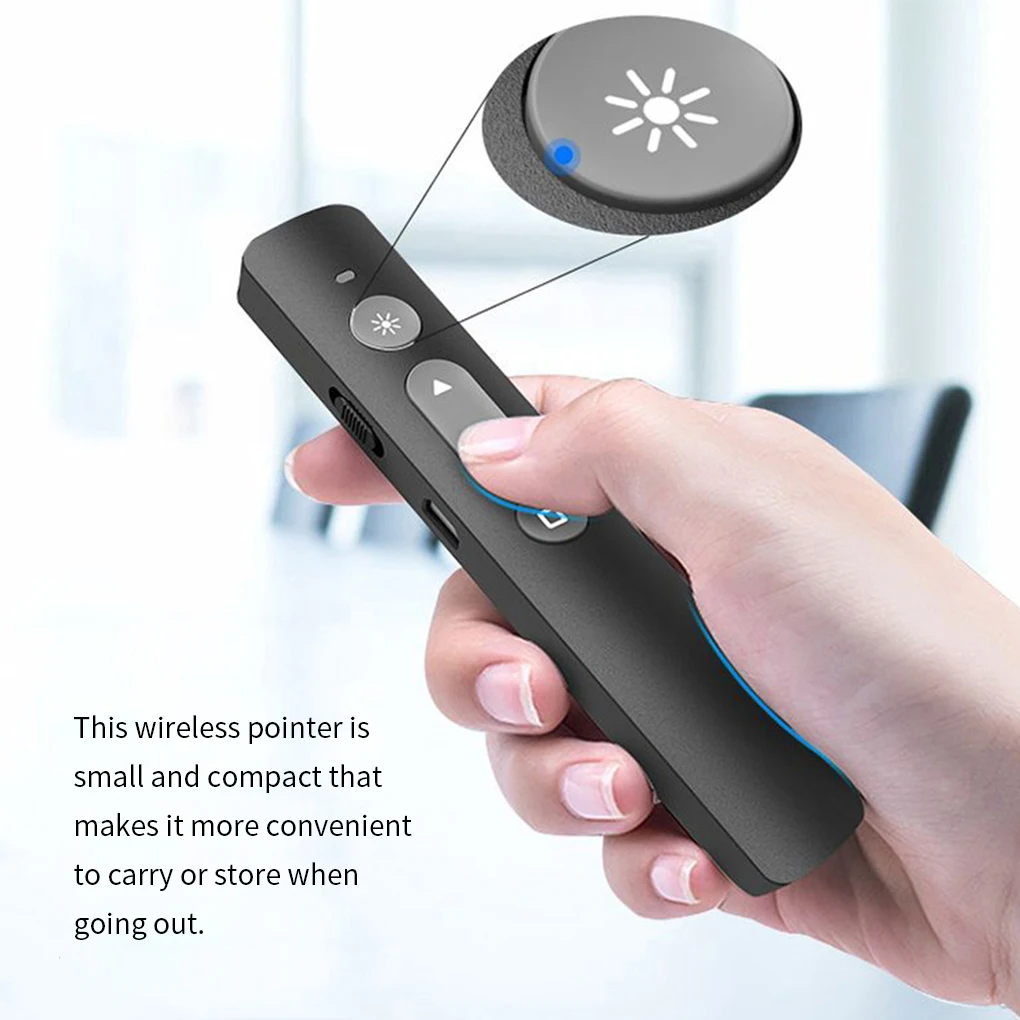 프레젠테이션 리모콘 무선 발표자 포인터, RF 2.4GHz PPT 슬라이드 어드밴서, USB 원격 제어 진동 펜
