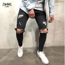 pantalon negro roto hombre – Compra pantalon negro roto hombre con envío  gratis en AliExpress version