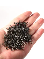 Fishhooks 100PCS Fishing Barrel Bearing Rolling Swivel Solid Stainless Steel Beads Ring LB Lures Connector Tackle Accessories