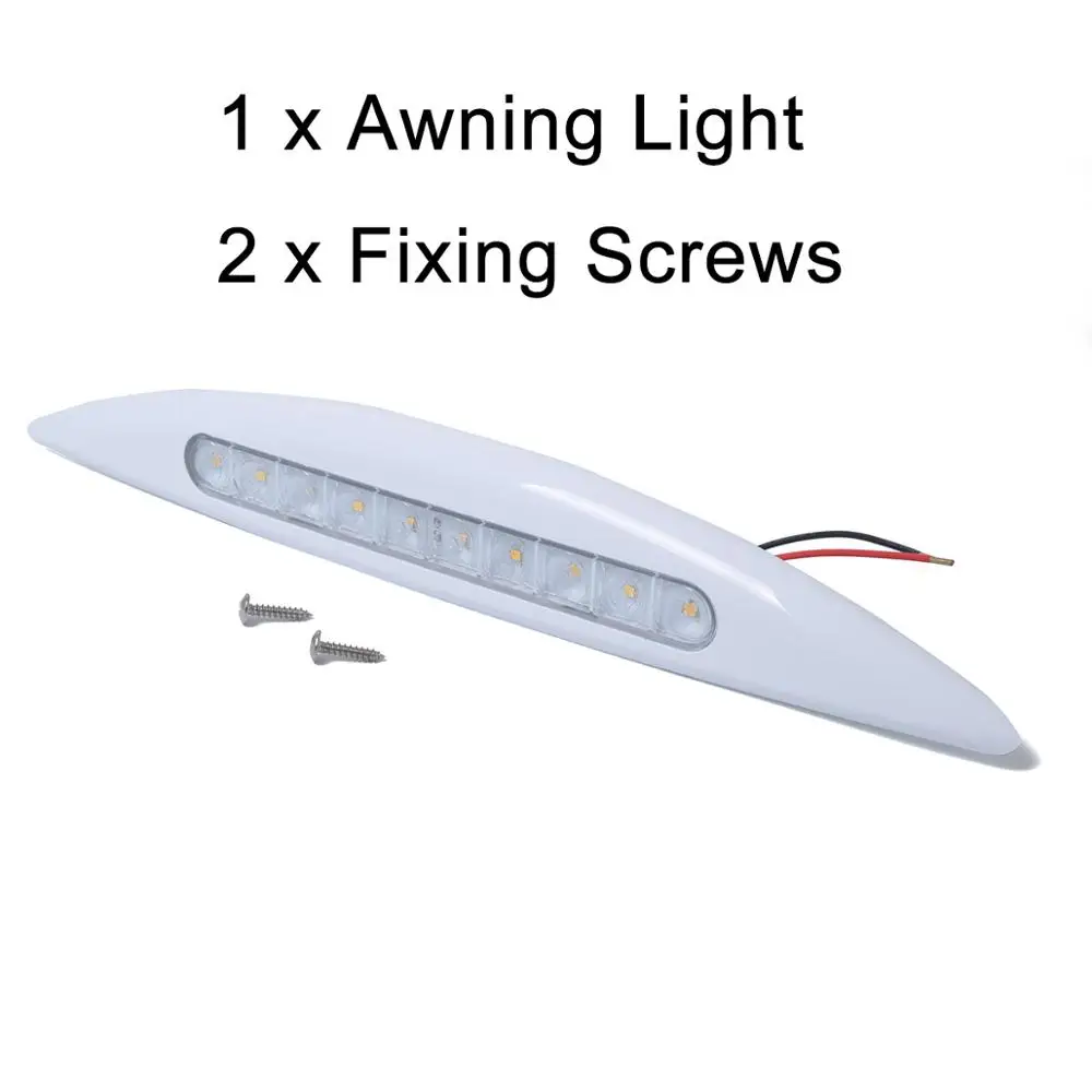 1 Set 12V Waterproof LED Awning Porch Outside Light RV Trailer Boat 10 LED Wall Lamp - Цвет: 1 Set