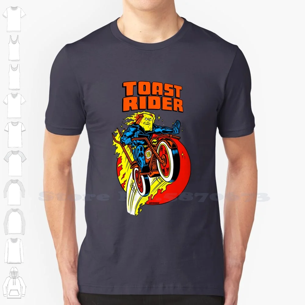 Toast Rider Maglietta Divertente Estiva Per Uomo Donna Toast In Polvere Uomo Blammo Ghost Rider Vintage