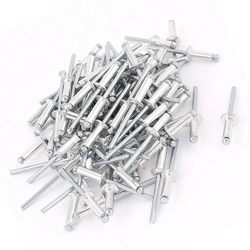 100Pcs 4.8mm 3/16" Aluminium Large Flange Open End Blind Pop Rivet Promotion