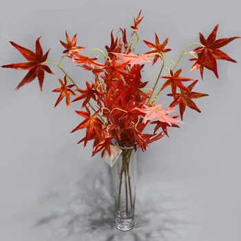 

Model 4 Fork Red Maple Leaf Chicken Feet Maple Leaf Autumn Wedding Household Soft Loading Decoration Red Maple Bonsai Artificial