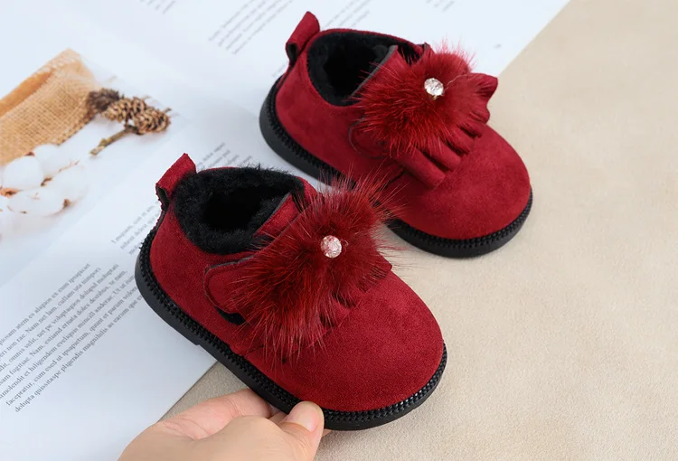 DOGEEK/осенне-зимние детские ботильоны; хлопковая детская обувь с мягкой подошвой для маленьких девочек; Детские хлопковые ботиночки для маленьких принцесс
