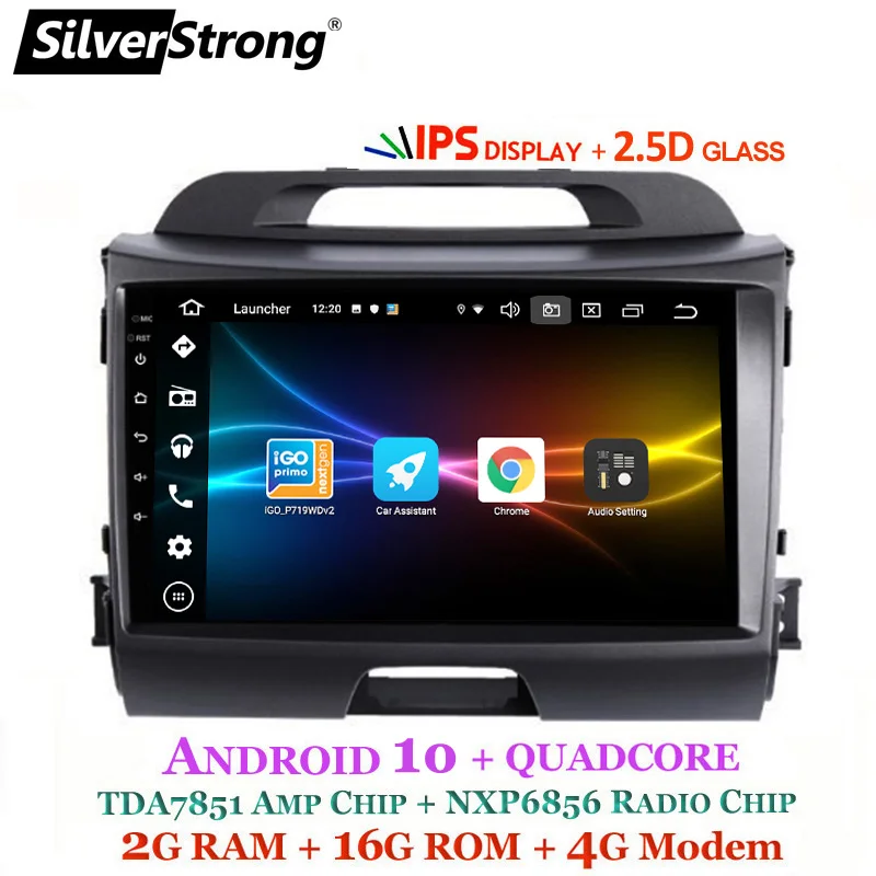 SilverStrong Автомобильный мультимедийный ips Android 10,0 для KIA Sportage3 автомобильный DVD Радио Навигация 2din DVD Sportager gps навигация wifi