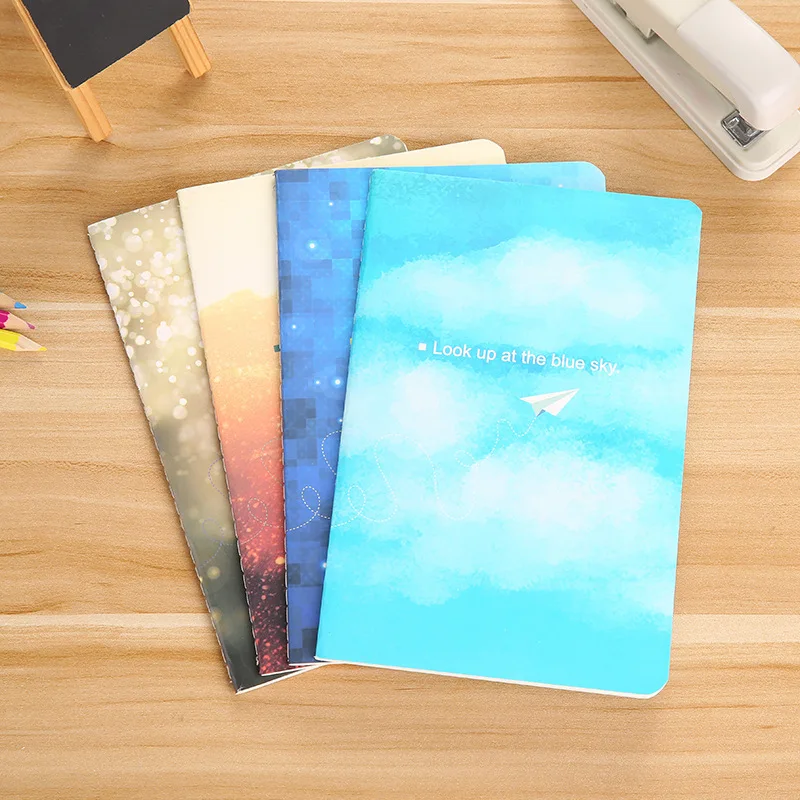 PaperPlane 4 шт./компл. дневник школьный блокнот A5-30 простыни Kawaii блокнот мультфильм Дневник Журнал 9 стилей тетрадь подарки - Цвет: PaperPlane