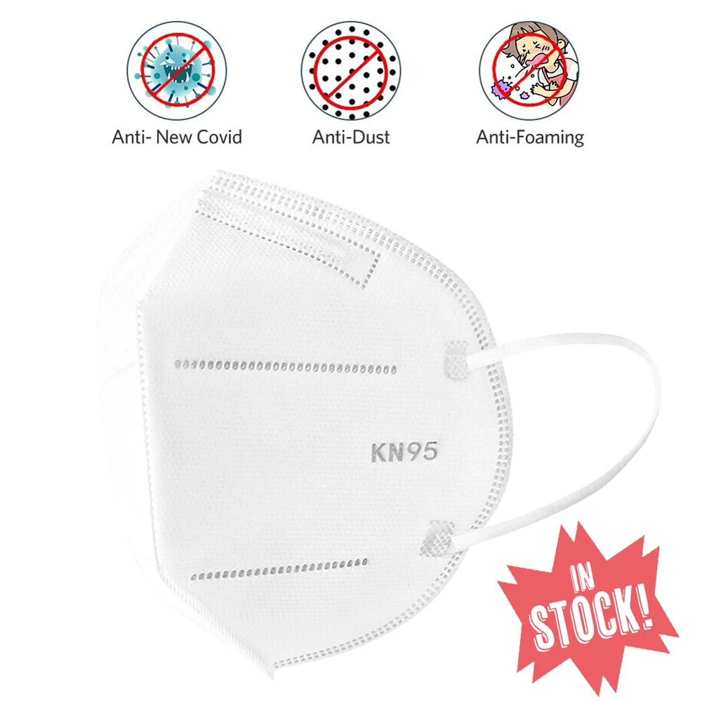 

1000pcs KN95 Mask Anti Corona virus Respirator N95 Test Anti-foaming Mask Filtration Breathing Protective Masks
