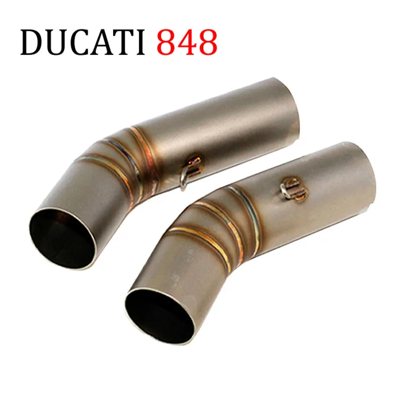 Для поездок на мотоцикле DUCATI 848 796 795 выхлопной 51 мм Калибр мотоцикла глушитель выхлопной трубы слипоны подключения соединительной трубы средней длинны, без пятки, Побег