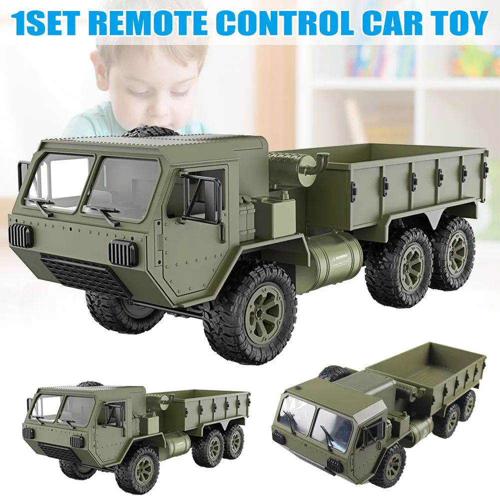 Высокое качество 1/16 2,4G 6WD RC автомобиль пропорциональный контроль армии военные модели грузовиков игрушки Детский подарок