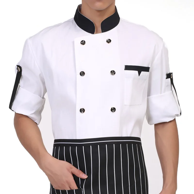 Пекарь бариста Рабочая форма официант Ресторан ClothesCook рубашка куртка с длинными рукавами китель повара