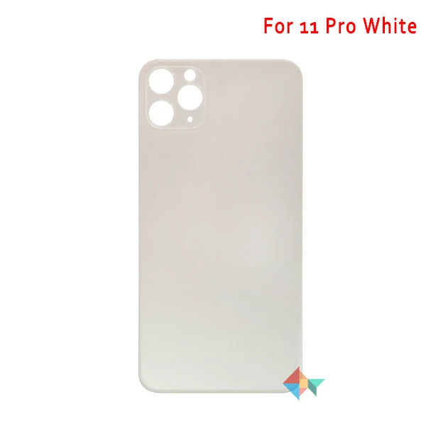 AAA большой Камера отверстие для iPhone/11 11 Pro Max/11Pro Корпус Батарея крышка отсека задняя корпуса Корпус для задней поверхности Стекло - Цвет: 11 Pro White