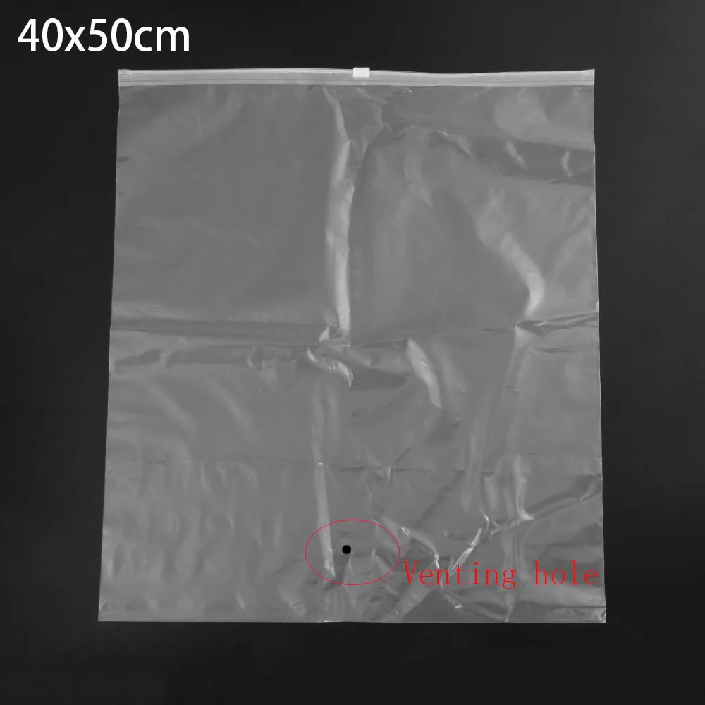 40x50cm 5 шт./лот прозрачная пластиковая ткань для упаковки дорожный мешочек для хранения водонепроницаемая сумка замок на молнии Самоуплотняющаяся ткань Органайзер - Цвет: 40x50cm