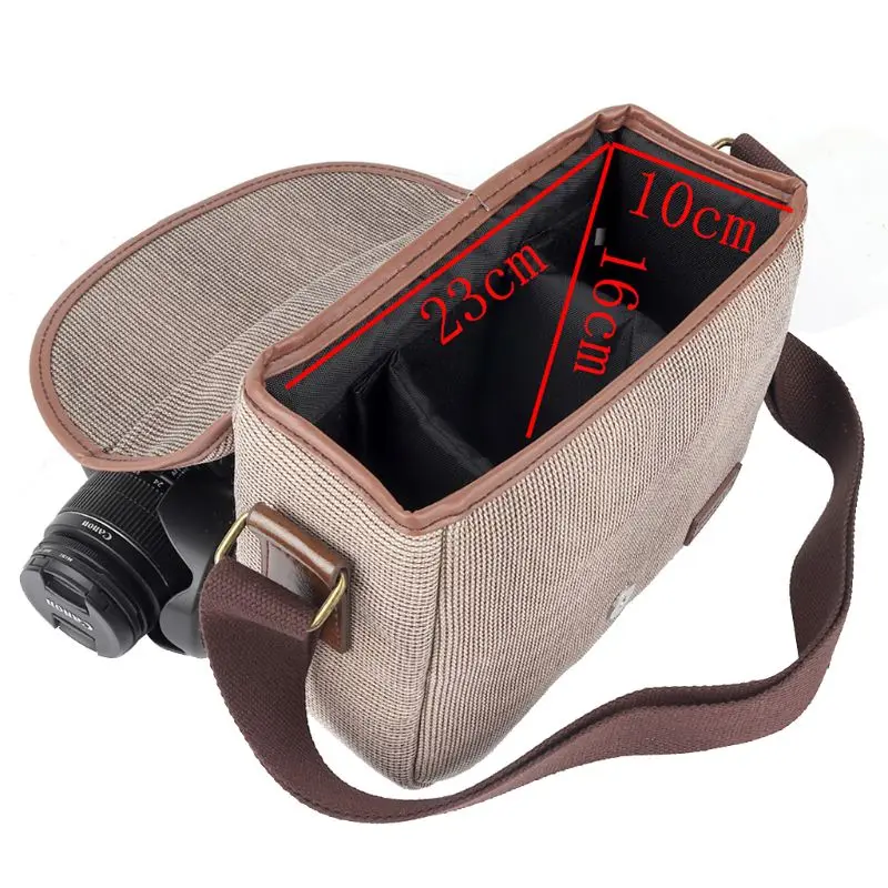 Camera Cover Case Bag Retro Shoulder Handbag Waterproof Sling Photo Digital Video Removable Travel for Canon Nikon Sony DSLR EOS