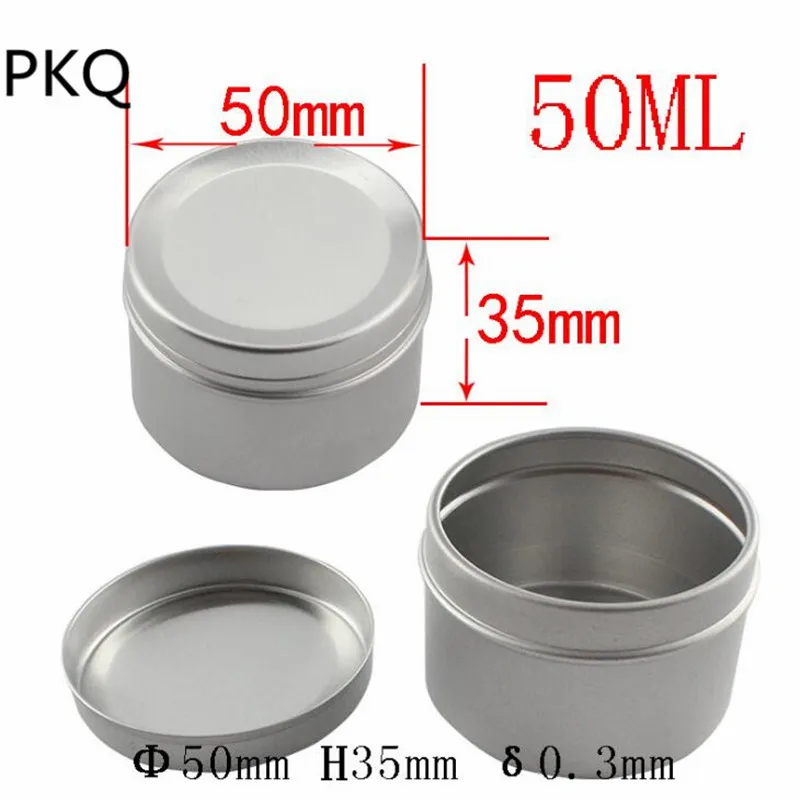 

80pcs Wholesale Tea/Coffee Aluminum jars Empty Cosmetic Containers Case 50ml Metal Round Sample Packaging Containers Pot Bottle