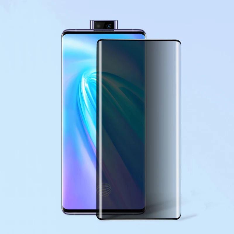Black 9H изогнутая защитная пленка, закаленное стекло для Vivo NEX 3, защита от подписывания экрана, защитная пленка - Color: Black