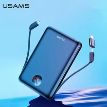 USAMS power Bank светодиодный дисплей mi ni power bank Внешняя батарея Poverbank зарядка Pover bank с usb-кабелем для xiaomi mi iPhone