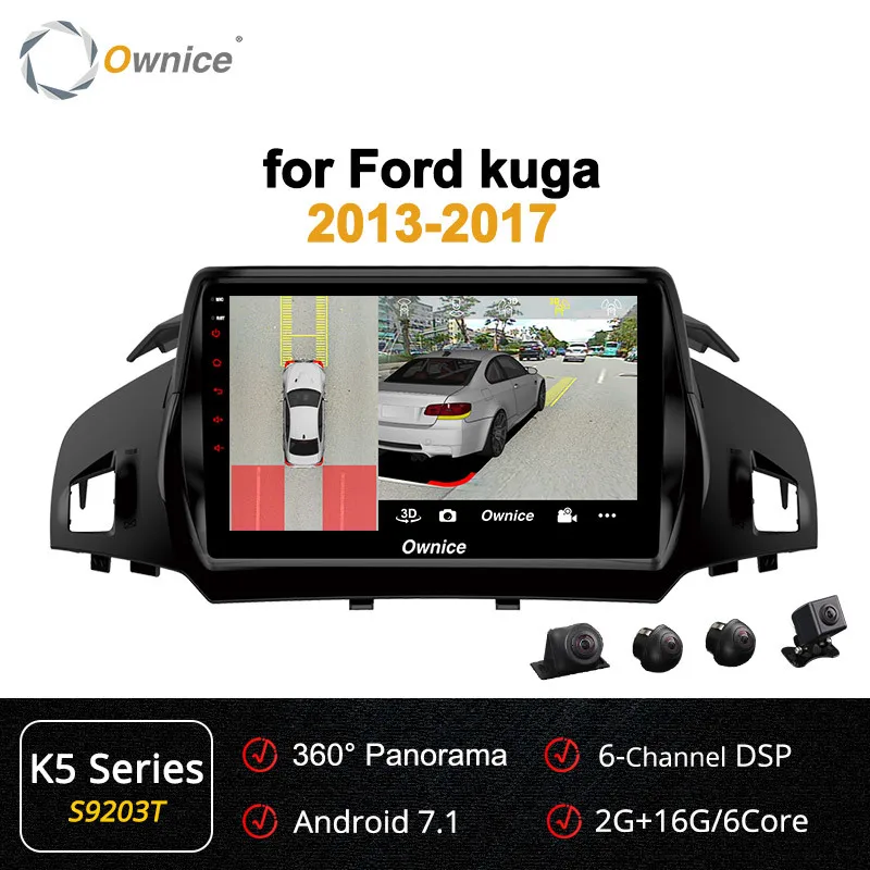 Ownice K1 K2 K3 Android 8,1 Восьмиядерный автомобильный Радио dvd-плеер для FORD KUGA 2013 gps 4G LTE 2GB+ 32GB carplay - Цвет: S9203 K5