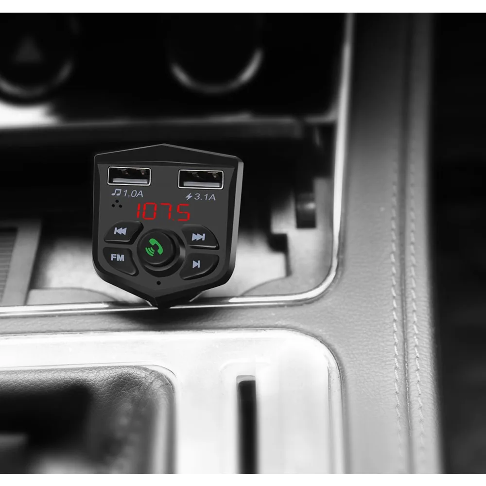 Bluetooth 5,0 Handsfree автомобильный mp3 комплект 3.1A Быстрый двойной usb зарядный порт lcd Цифровой вольтметр TF карта U диск AUX плеер(803E