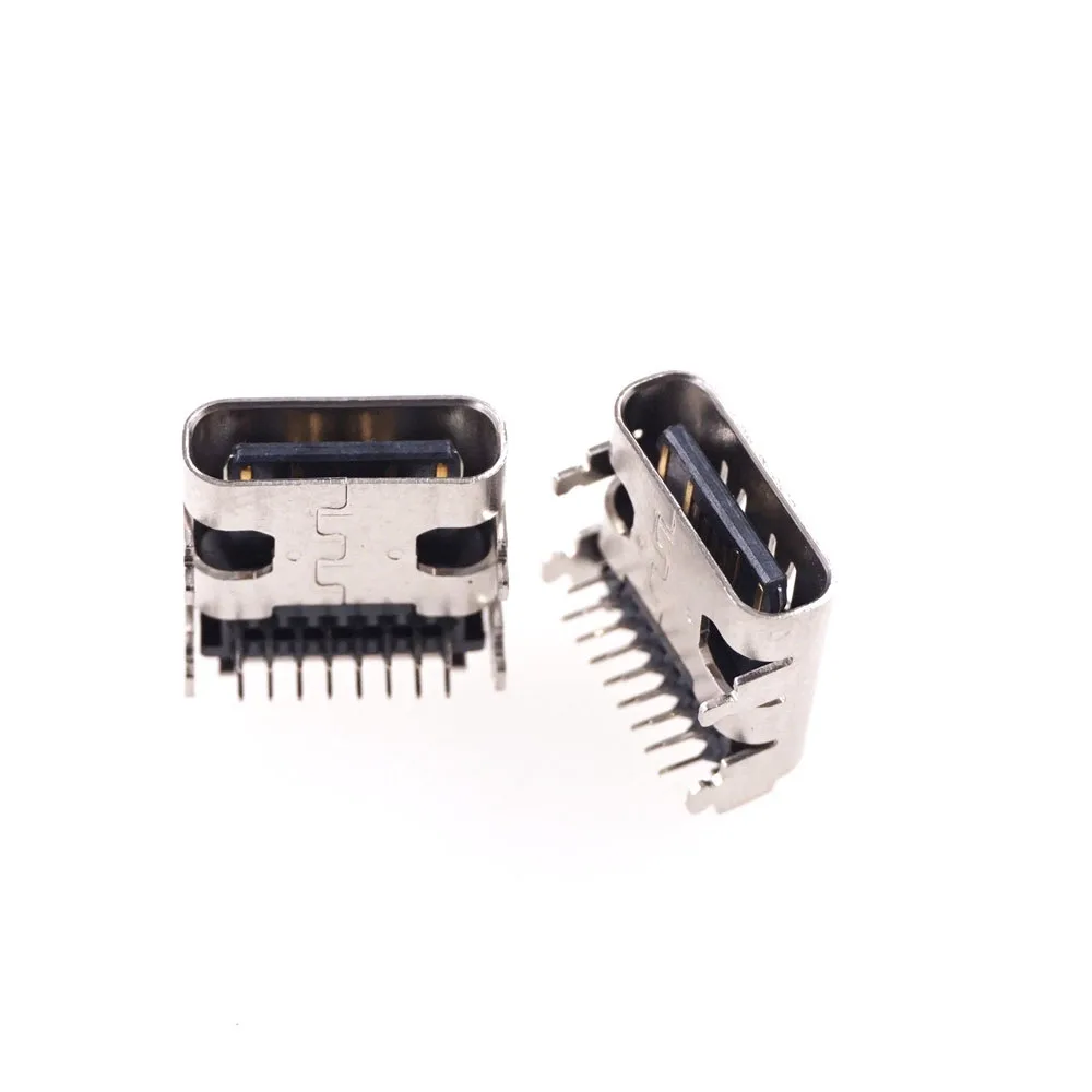 

50 pcs USB 3.1 Type C Connector 16 Pin Right Angle through Holes PCB Female Socket Type-C Receptacle DIP 90 Degree Power Charge