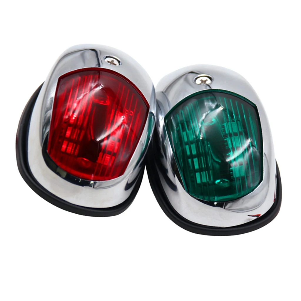 2pcs Green and Red Marine 12V Bow Navigation Lights - Boat Yacht Kayaks LED Stern Lights Side Mount Safety Signal Lamp Bulbs