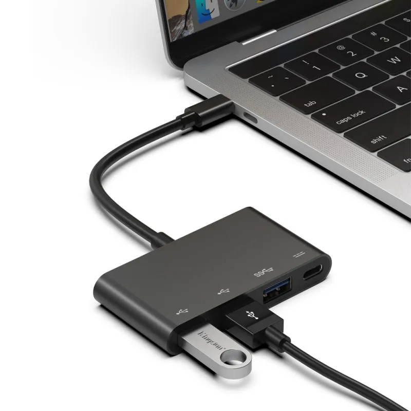Type C к USB2.0+ USB3.0 концентратор+ PD конвертер для MacBook алюминиевая заглушка и Play тип-c к usb-хаб конвертер