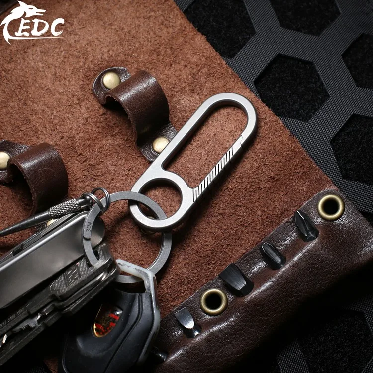 A174 EDC брелок из титанового сплава для ключей висящий один из титановых сплавов карабин Многоцелевой 8 слово Весна D пряжка