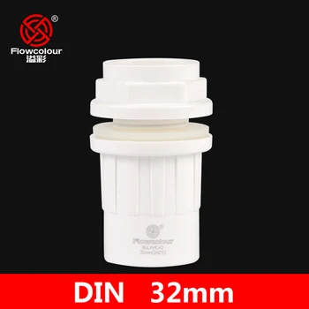 

Flowcolour 32mm UPVC Bulkhead Connectors Greenhouse Irrigation Tube Fittings Aquarium Tank Pipe Adapter