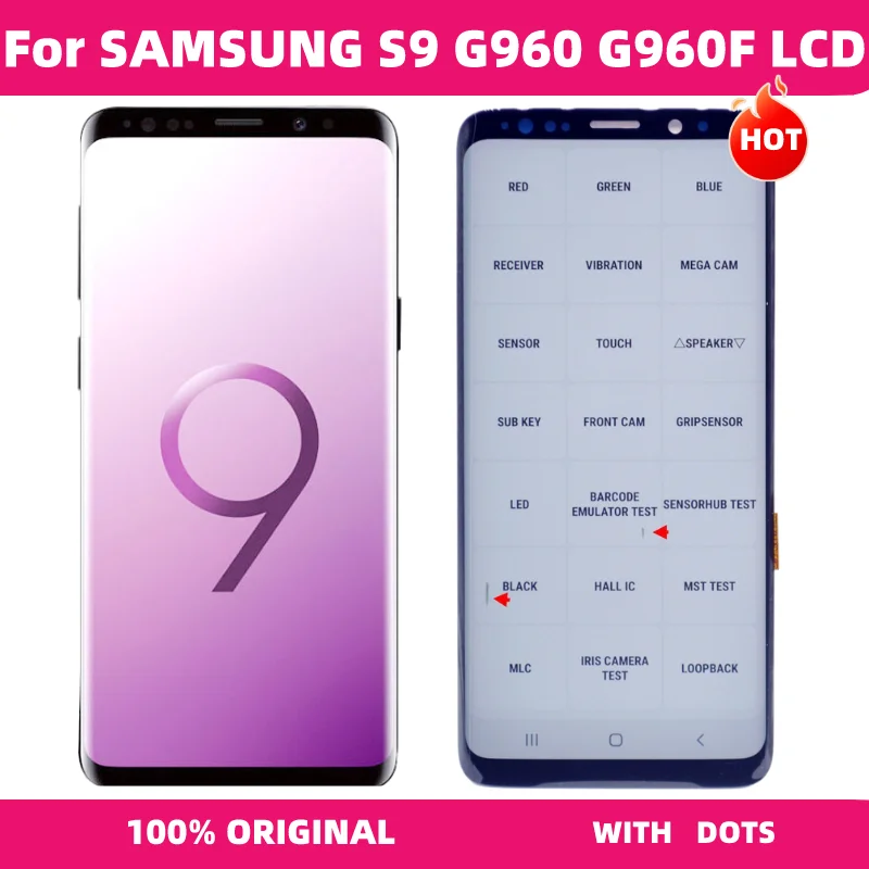 100% ORIGINAL AMOLED LCD For SAMSUNG Galaxy S9 Display G960 G960F Screen SM-G960F/DS Touch Digitizer Assembly | Мобильные телефоны