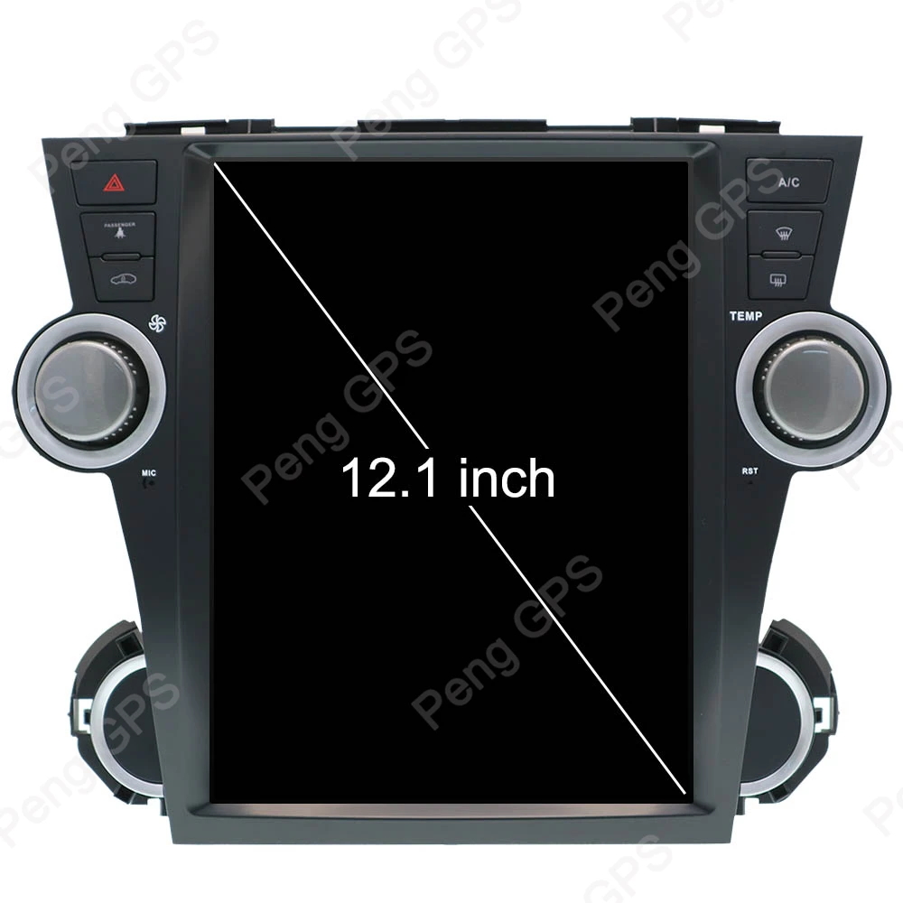 Android 9,0 Tesla вертикальный экран автомобиля нет dvd-плеер gps навигация для Toyota Highlander 2007-2013 аудио плеер 12,1 дюймов