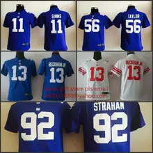 Стич Молодежный Нью-Йорк s Дети 11 Фил Симмс 13 Оделл Бекхэм Jr. 56 Лоуренс Тэйлор 80 Victor Cruz Вышивка Логотипы Джерси