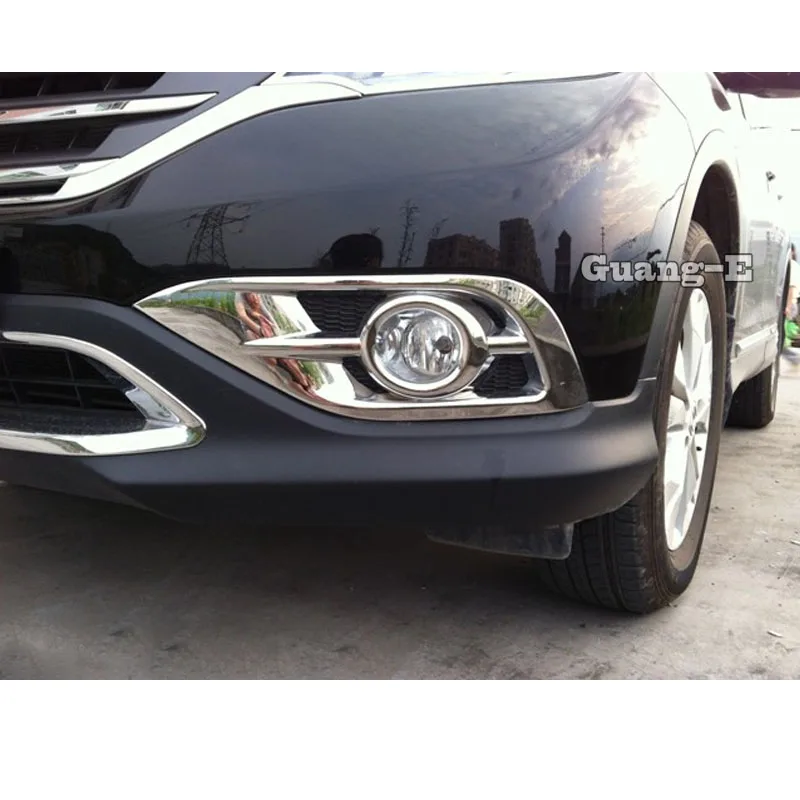 Для Honda CRV CR-V 2012 2013 Автомобильный Стайлинг Обложка детектор ABS Хром Передняя противотуманная фара отделка рамка 2 шт
