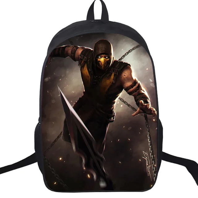 18 Kids Character Backpacks For School Teenagers Girls Mortal Kombat School Bag For Books For Boys Children Mochilas - Цвет: 18