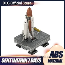 MOC-46228-lanzador de espacio móvil, Plataforma sobre orugas, transporte, Diy, bloques de construcción, creador, serie espacial, juguetes, regalos