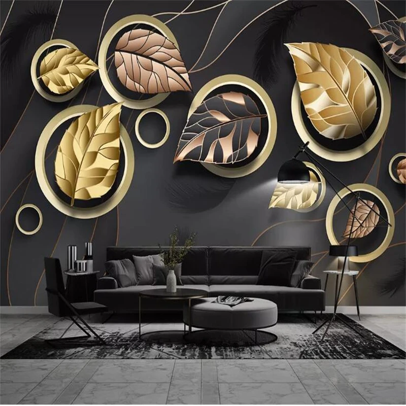 exegese platform Hond Wellyu Papel Parede Custom Wallpaper Behang 3d Geometric Golden Leaf  Abstract Lines Light Luxury Background Wall Painting - Wallpapers -  AliExpress