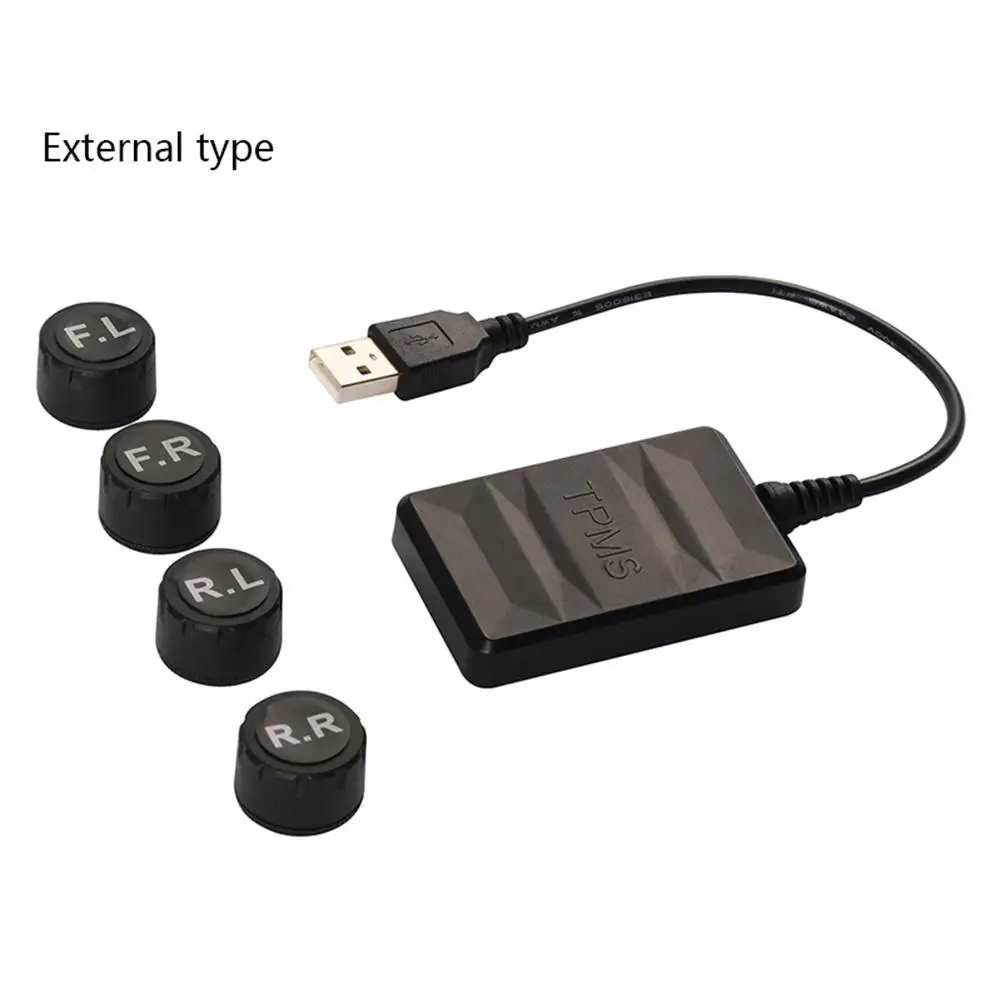 USB TPMS система контроля давления в автомобильных шинах дисплей сигнализации сенсор модуль системы Android DVD навигатор с 4 датчика s для автомобиля