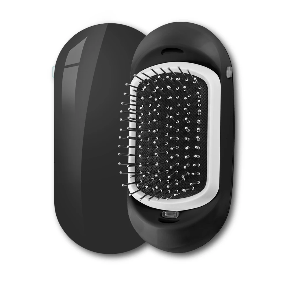 Black small esaytake Ионная электрическая расческа, 2,0 портативная электрическая ионная расческа для волос, двойные отрицательные ионы, расческа для волос, для укладки волос, массажная Расческа для кожи головы - Цвет: Black small esaytake