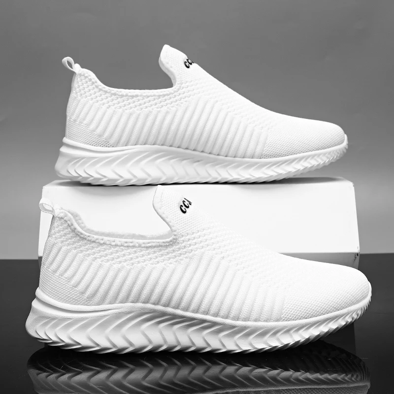 Men Sneakers Woven Casual Mesh Summer Walking Sports Vulcanized Shoes