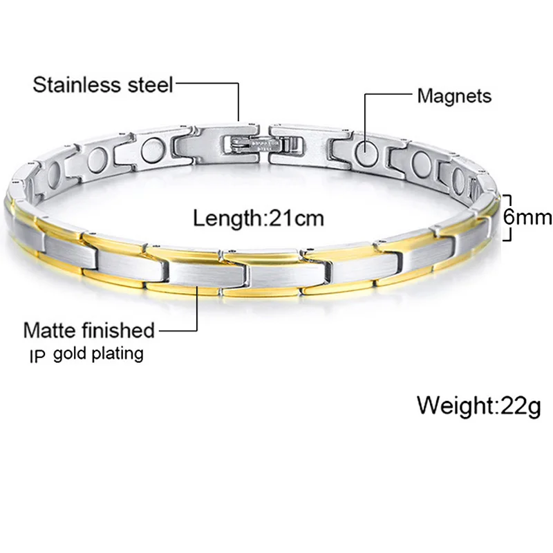 Нержавеющая сталь здоровья магнитный браслет для женщин Прямая поставка - Окраска металла: 19