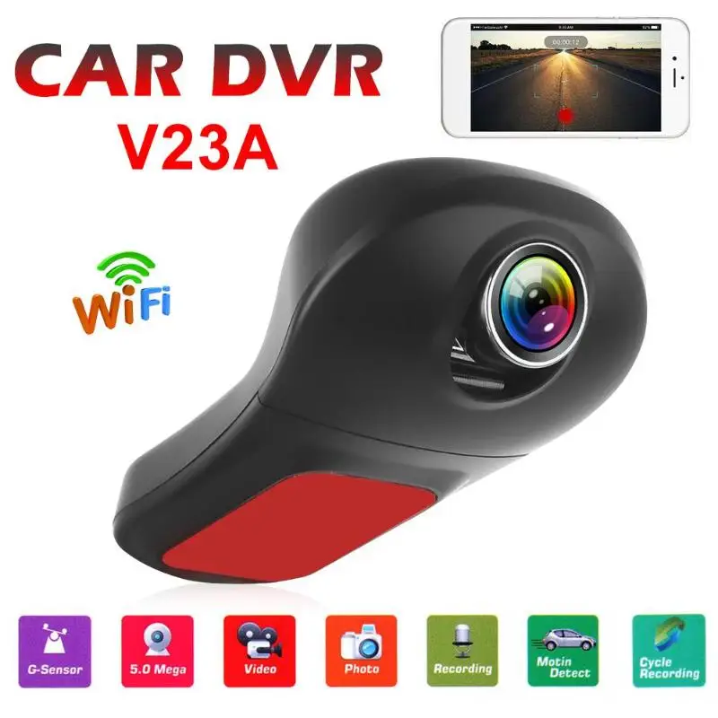 DVR Автомобильная камера рекордер V23A FHD 1080p WiFi приложение 170 градусов объектив ночное видение WDR g-сенсор Dashcam цифровой видеорегистратор