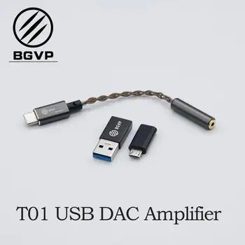 

BGVP T01 USB DAC HIFI Audio Amplifier Type-c MicroUSB With Adapter Compatible With Cellphone PC Windows OS