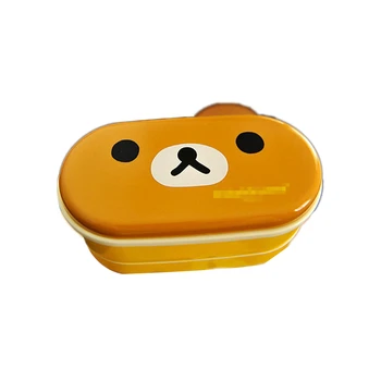 

Portable Healthy Material Lunch Box Cartoon Bear 2 Layer Boxes Microwave Dinnerware Food Storage Container Foodbox