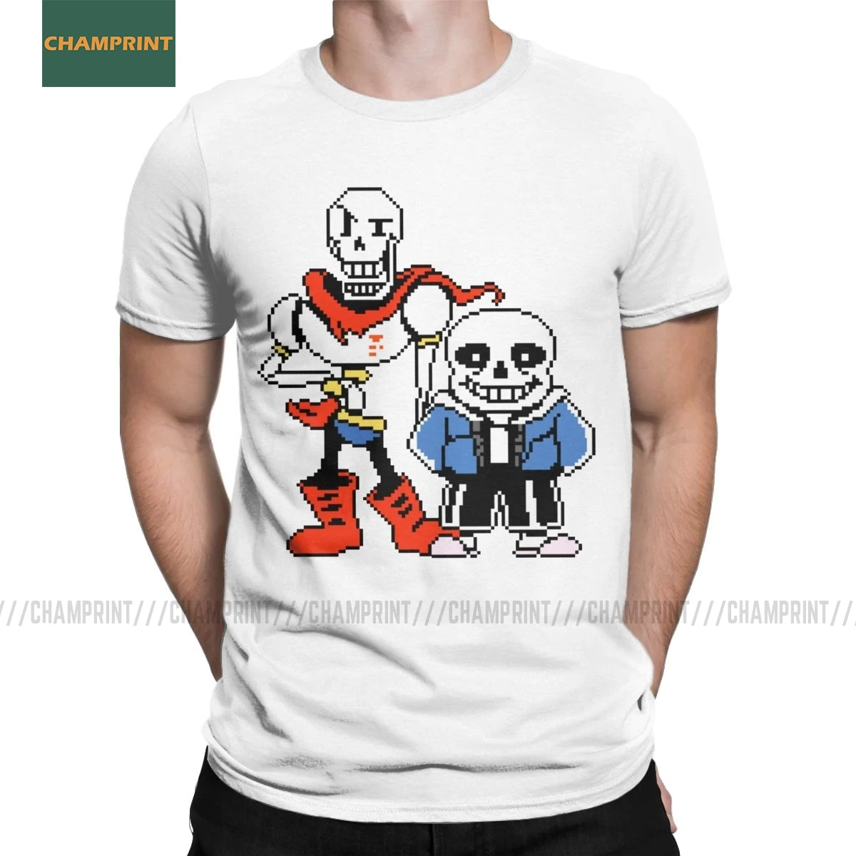 Футболка Undertale Sans And Papyrus мужская хлопковая новинка тенниска со скелетом братом