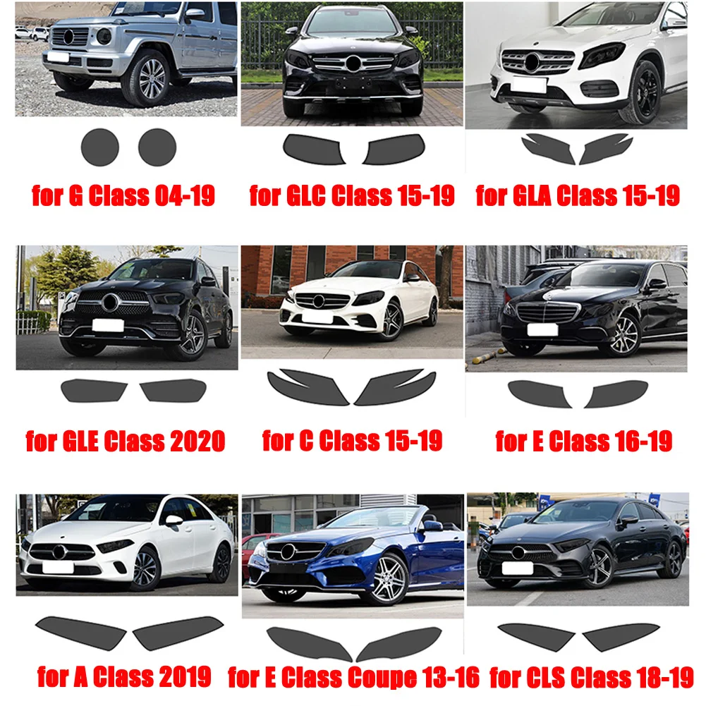 Автомобильные фары 2 шт. для Mercedes Benz A C E GLC GLA CLA GLS GLE Class W177 W205 W213 дымчатые черные из