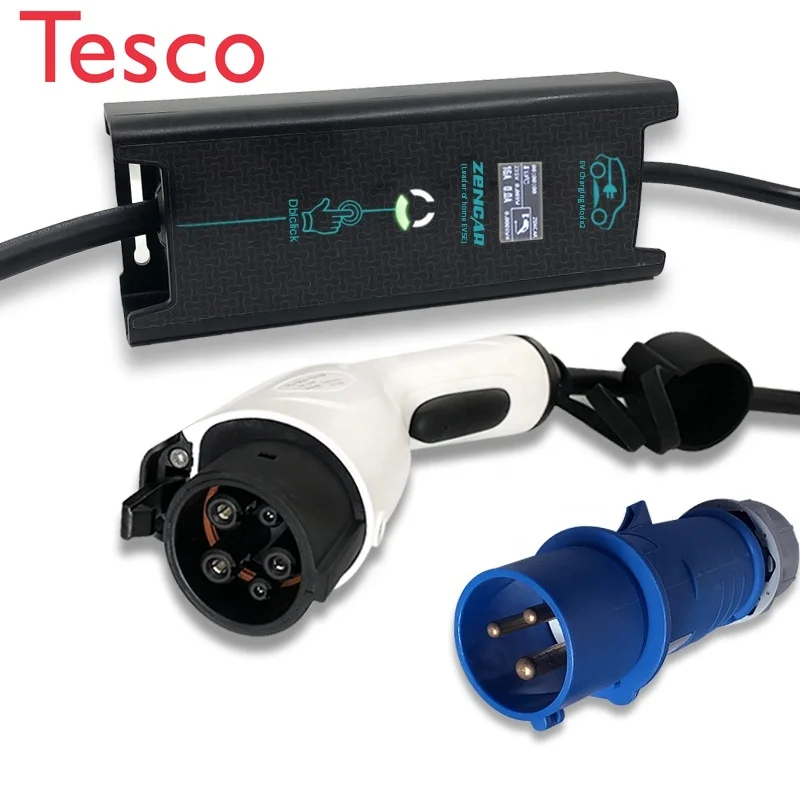 

Type 1 EVSE 32A Level 2 charger car ev charger with Blue CEE 3 pins Plug