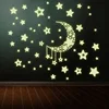 Étoile lune-autocollant mural fluorescent lumineux, décoration lumineuse pour salon et chambre d'enfant dans la nuit, décalcomanies pour la maison ► Photo 3/5