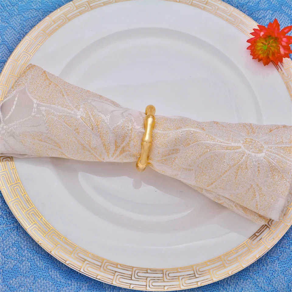 TAI top 6 шт. бамбуковые кольца для салфеток металлический держатель для полотенец кольцо для семейных обедов Свадебная вечеринка украшение стола