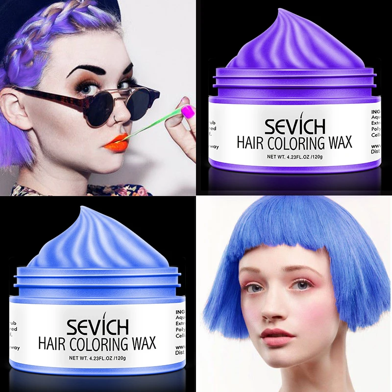 Sevich – cire de coloration temporaire pour Salon de coiffure, unisexe, couleur grise, à usage unique, gâteau dynamique, fête bricolage DIY, 120g